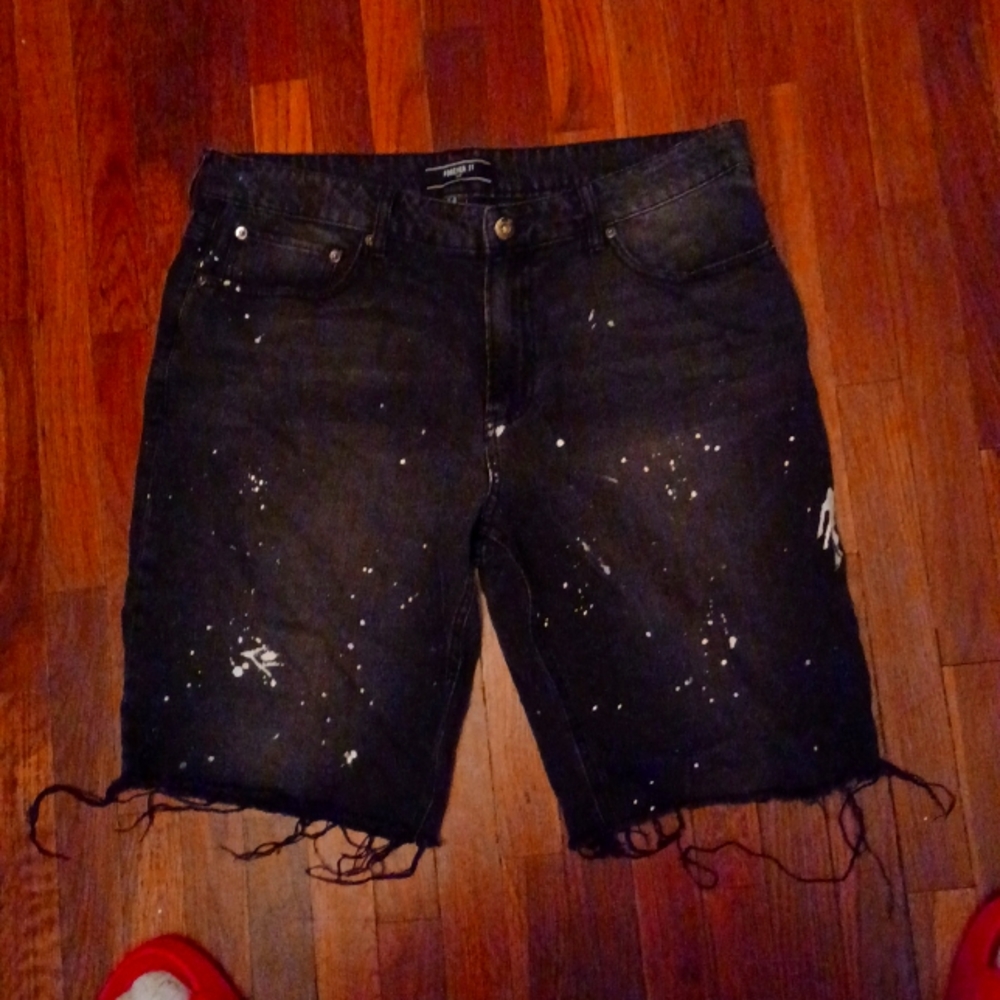 Black shorts with painted spots